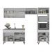 Armário de Cozinha Compacta 252cm Veneza Multimóveis V3693 Branco/Preto
