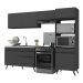 Armário de Cozinha Compacta 252cm Veneza Multimóveis V3693 Preto