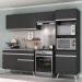 Armário de Cozinha Compacta 252cm Veneza Multimóveis V3693 Preto/Branco