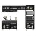Armário de Cozinha Compacta 252cm Veneza Multimóveis V3693 Preto/Branco