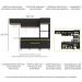 Armário de Cozinha Compacta 252cm com Leds Veneza Up Multimóveis V2015 Preto/Dourado