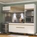 Armário de Cozinha Compacta 252cm com Leds Veneza Up Multimóveis V2016 Branco/Dourado