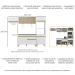 Armário de Cozinha Compacta 252cm com Leds Veneza Up Multimóveis V2016 Branco/Dourado