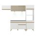 Armário de Cozinha Compacta 252cm com Leds Veneza Up Multimóveis V2016 Branco/Dourado