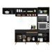 Armário de Cozinha Compacta 252cm com Leds Veneza Up Multimóveis V2016 Preto/Dourado