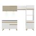 Armário de Cozinha Compacta 252cm com Leds Veneza Up Multimóveis V2017 Branco/Dourado