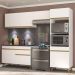 Armário de Cozinha Compacta 252cm com Leds Veneza Up Multimóveis V2018 Branco/Dourado