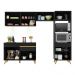 Armário de Cozinha Compacta 252cm com Leds Veneza Up Multimóveis V2018 Preto/Dourado