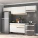 Armário de Cozinha Compacta 260cm Veneza Multimóveis V3697 Branco/Dourado