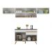 Armário de Cozinha Compacta 260cm Veneza Multimóveis V3697 Branco/Dourado