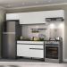 Armário de Cozinha Compacta 260cm Veneza Multimóveis V3697 Branco/Preto