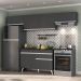 Armário de Cozinha Compacta 260cm Veneza Multimóveis V3697 Preto/Branco