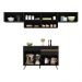 Armário de Cozinha Compacta 260cm Veneza Multimóveis V3697 Preto/Dourado