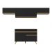 Armário de Cozinha Compacta 260cm Veneza Multimóveis V3697 Preto/Dourado