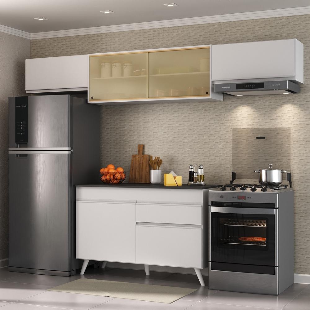 Armário de Cozinha Compacta 260cm Veneza Multimóveis V3698 Branco