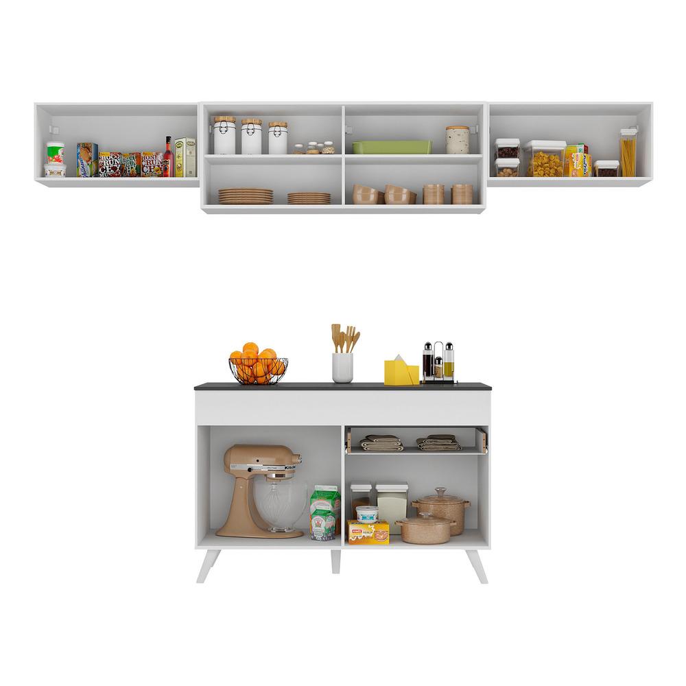 Armário de Cozinha Compacta 260cm Veneza Multimóveis V3698 Branco