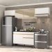 Armário de Cozinha Compacta 260cm Veneza Multimóveis V3698 Branco/Dourado
