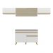 Armário de Cozinha Compacta 260cm Veneza Multimóveis V3698 Branco/Dourado