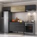 Armário de Cozinha Compacta 260cm Veneza Multimóveis V3698 Preto