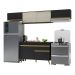 Armário de Cozinha Compacta 260cm Veneza Multimóveis V3698 Preto/Dourado