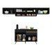 Armário de Cozinha Compacta 260cm Veneza Multimóveis V3698 Preto/Dourado