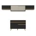 Armário de Cozinha Compacta 260cm Veneza Multimóveis V3698 Preto/Dourado