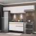 Armário de Cozinha Compacta 260cm com Leds Veneza Up Multimóveis V2022 Branco/Dourado