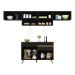 Armário de Cozinha Compacta 260cm com Leds Veneza Up Multimóveis V2022 Preto/Dourado
