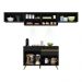 Armário de Cozinha Compacta 260cm com Leds Veneza Up Multimóveis V2023 Preto/Dourado