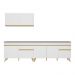 Armário de Cozinha Compacta 270cm Veneza Multimóveis V2076 Branco/Dourado