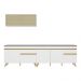 Armário de Cozinha Compacta 270cm Veneza Multimóveis V2077 Branco/Dourado