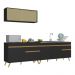 Armário de Cozinha Compacta 270cm Veneza Multimóveis V2077 Preto/Dourado