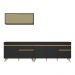 Armário de Cozinha Compacta 270cm Veneza Multimóveis V2077 Preto/Dourado