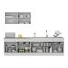 Armário de Cozinha Compacta 270cm com Rodapé Veneza Multimóveis V2111 Branco