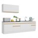 Armário de Cozinha Compacta 270cm com Rodapé Veneza Multimóveis V2111 Branco/Dourado
