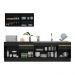 Armário de Cozinha Compacta 270cm com Rodapé Veneza Multimóveis V2111 Preto/Dourado