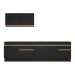 Armário de Cozinha Compacta 270cm com Rodapé Veneza Multimóveis V2111 Preto/Dourado