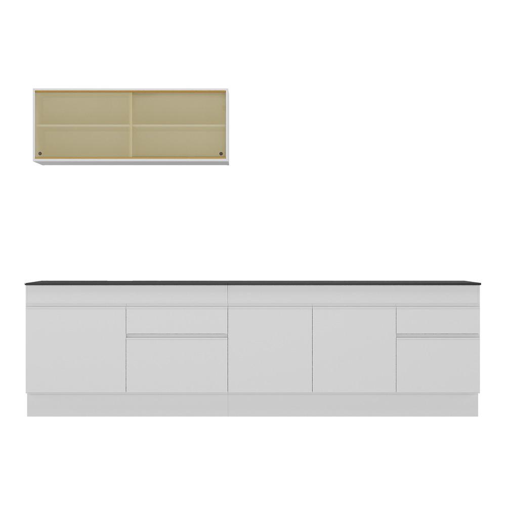 Armário de Cozinha Compacta 270cm com Rodapé Veneza Multimóveis V2112 Branco