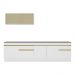 Armário de Cozinha Compacta 270cm com Rodapé Veneza Multimóveis V2112 Branco/Dourado