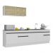 Armário de Cozinha Compacta 270cm com Rodapé Veneza Multimóveis V2112 Branco/Preto