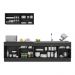 Armário de Cozinha Compacta 270cm com Rodapé Veneza Multimóveis V2112 Preto/Branco