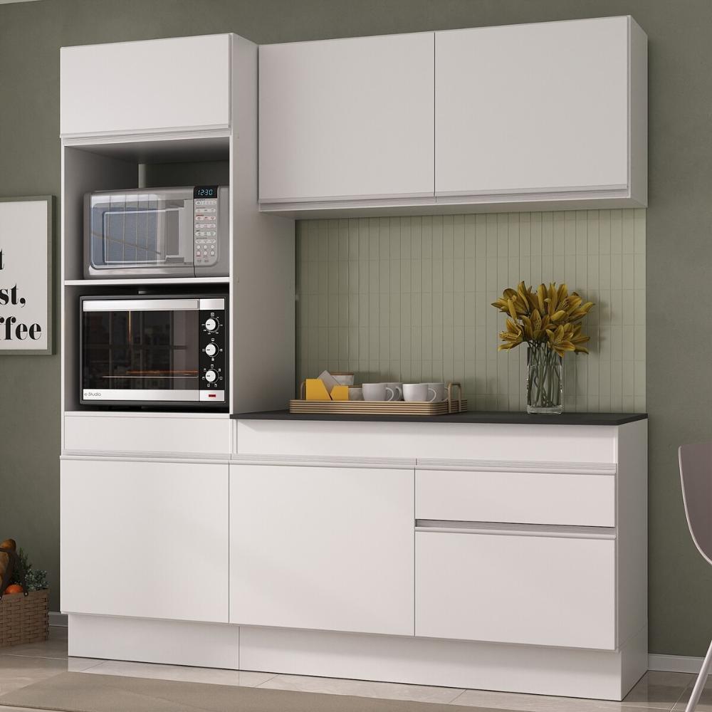 Armário de Cozinha Compacta 3 peças com Rodapé MP2177 Made Multimóveis Branco