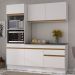 Armário de Cozinha Compacta 3 peças com Rodapé MP2177 Made Multimóveis Branco/Dourado