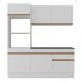 Armário de Cozinha Compacta 3 peças com Rodapé MP2177 Made Multimóveis Branco/Dourado