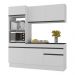 Armário de Cozinha Compacta 3 peças com Rodapé MP2177 Made Multimóveis Branco/Preto