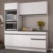 Armário de Cozinha Compacta 3 peças com Rodapé MP2177 Made Multimóveis Branco/Preto