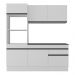 Armário de Cozinha Compacta 3 peças com Rodapé MP2177 Made Multimóveis Branco/Preto