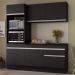 Armário de Cozinha Compacta 3 peças com Rodapé MP2177 Made Multimóveis Preto/Branco