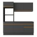 Armário de Cozinha Compacta 3 peças com Rodapé MP2177 Made Multimóveis Preto/Dourado