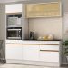 Armário de Cozinha Compacta 3 peças com Rodapé MP2178 Made Multimóveis Branco/Dourado